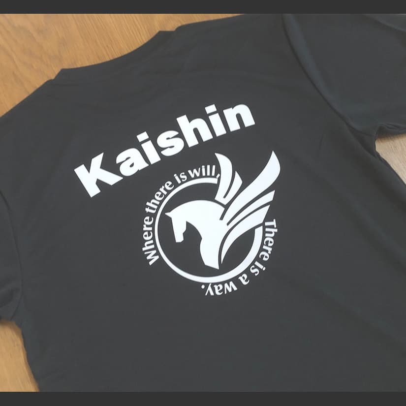 ドライ半袖ポロシャツ　アイロンプリント