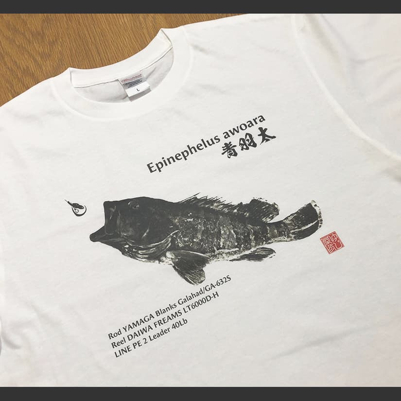 魚拓プリント　Tシャツ　ノベルティ